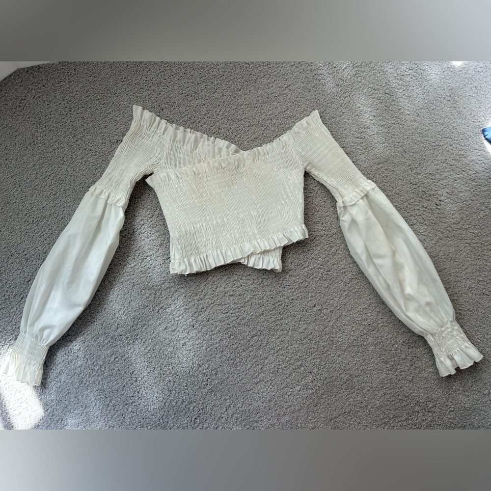 Criss Cross White Blouse- S